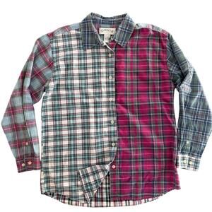 Orvis Vintage Men's Patchwork Plaid Button-Up Shirt Size Small